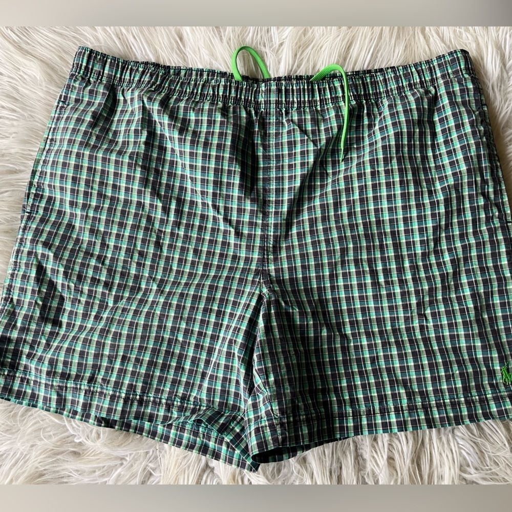 Ralph Lauren Polo Plaid Swim Trunks Size Mens XL (G-40)
